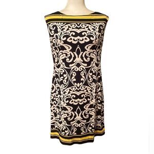 Jessica Howard Dress Size Medium Black White Yellow Sleeveless